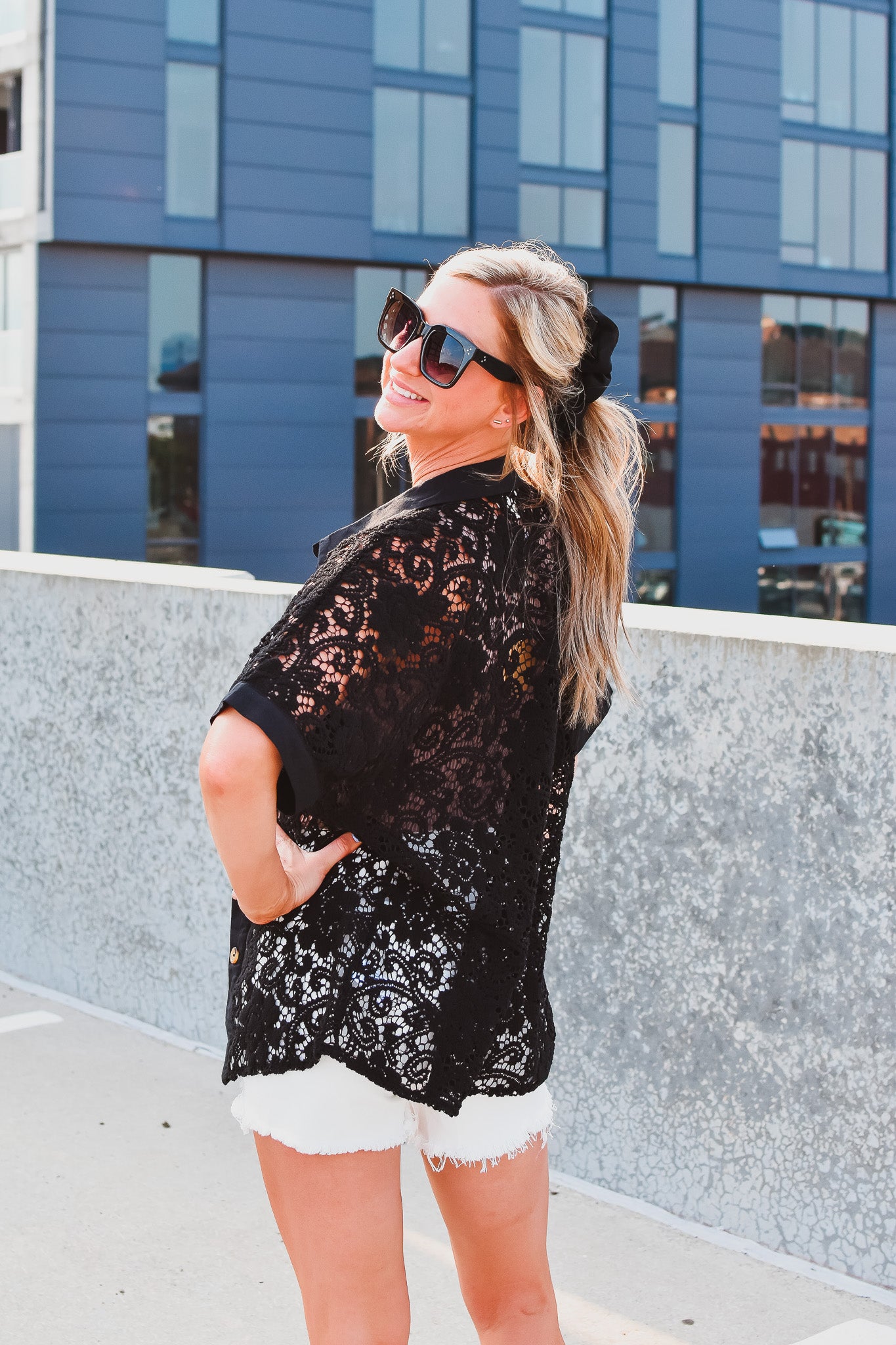 Shannon Crochet Button Up