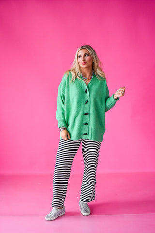 Alexa Brushed Cardigan in Green