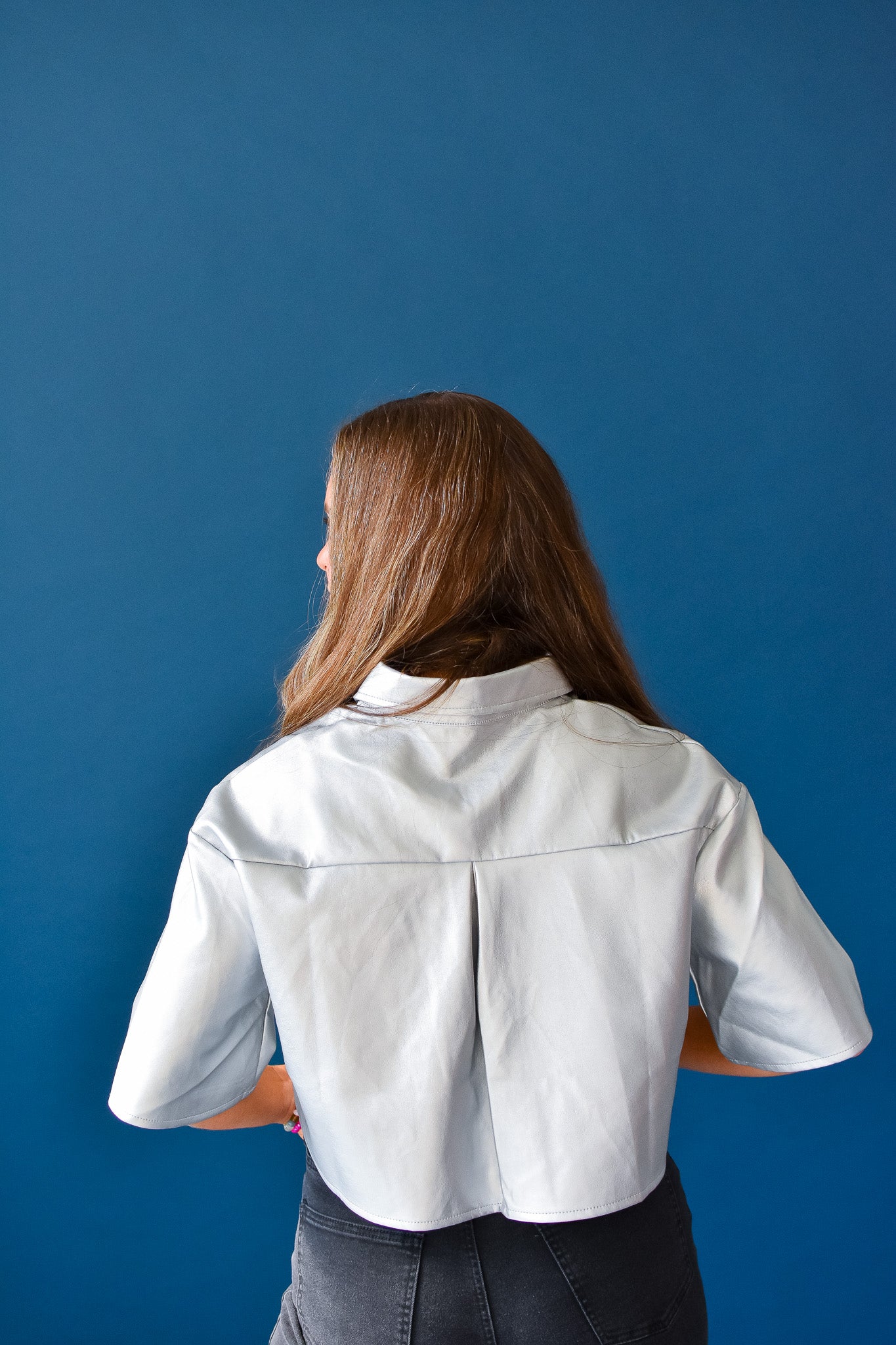 Billy Metallic button Up Top