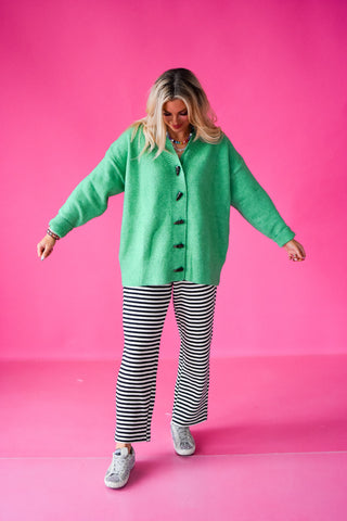 Alexa Brushed Cardigan in Green