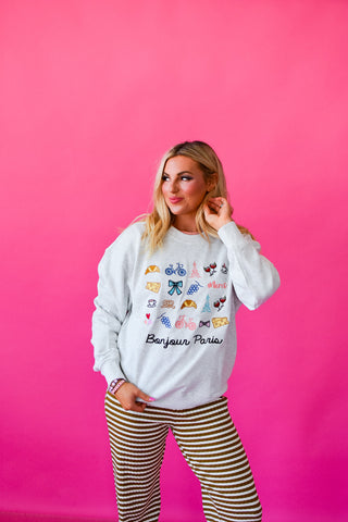 Bonjour Embroidered Sweashirt