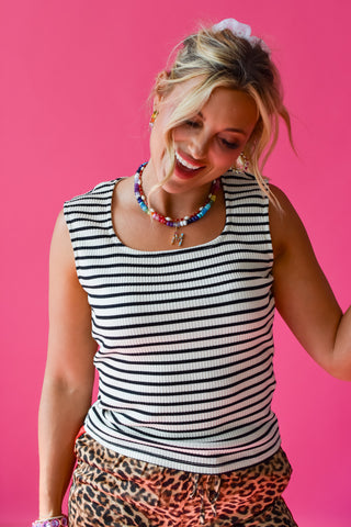 Damon Stripe Square Neck Tank