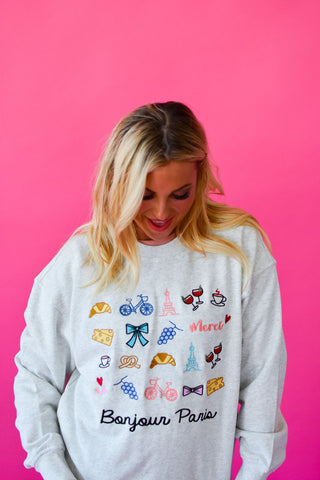 Bonjour Embroidered Sweashirt