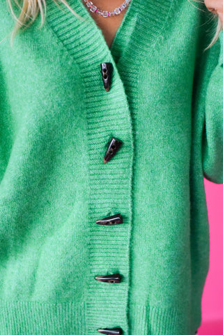 Alexa Brushed Cardigan in Green