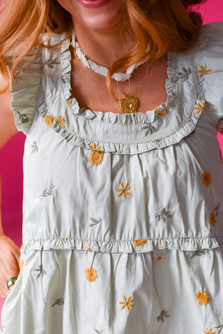 Lexington Embroidered Floral Mini Dress