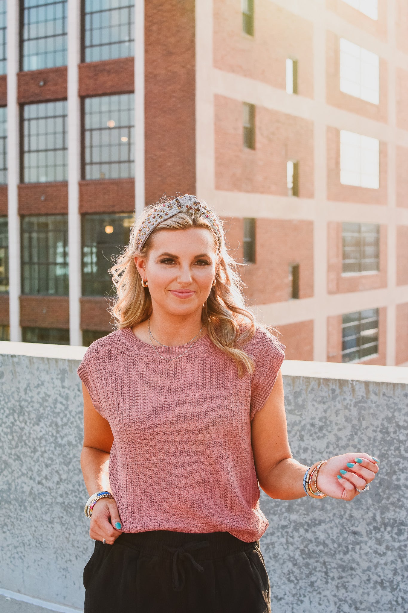 Charlee Sweater Vest in Mauve