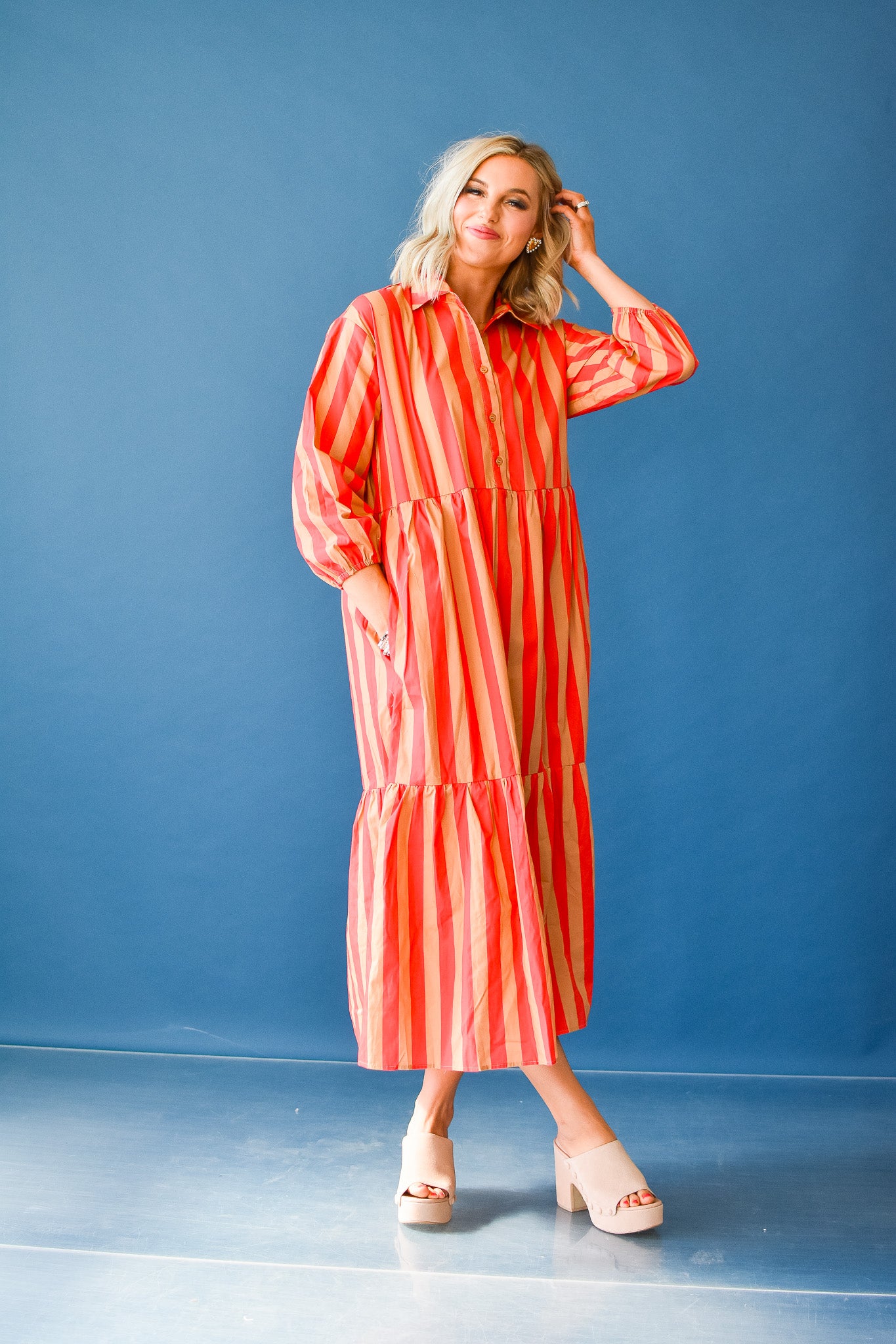 Bailey Striped Midi Dress