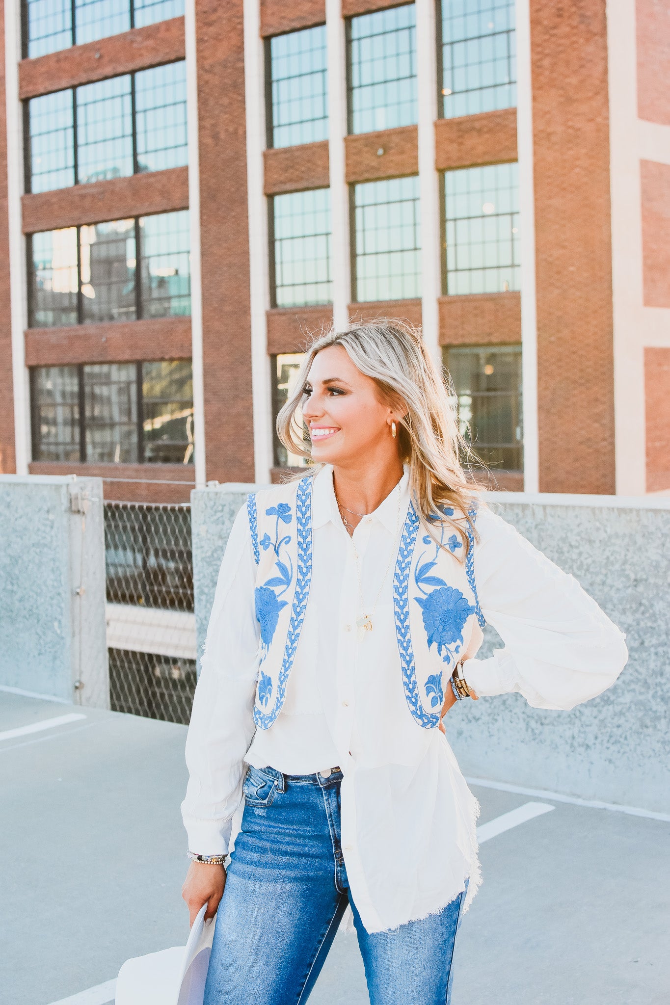 Delilah Button Down Shirt in Ivory