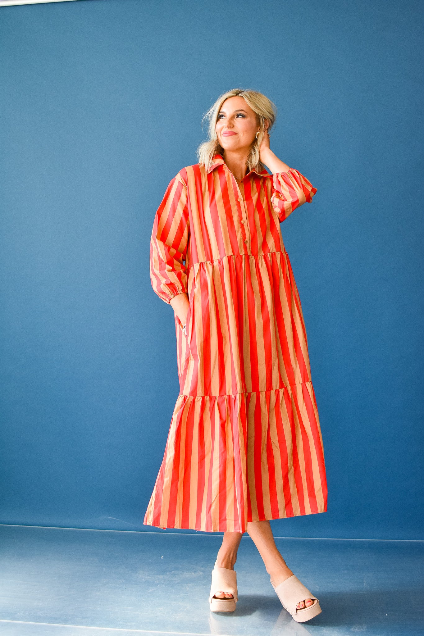 Bailey Striped Midi Dress