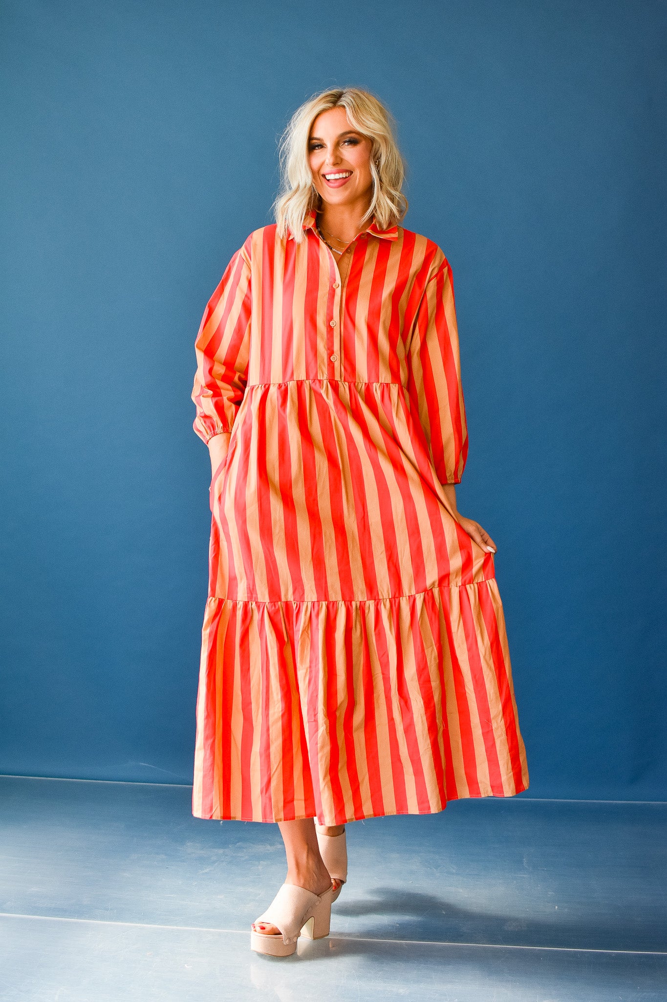 Bailey Striped Midi Dress
