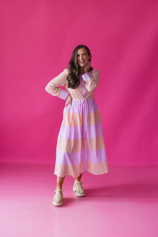 Lisbeth Striped Midi Dress