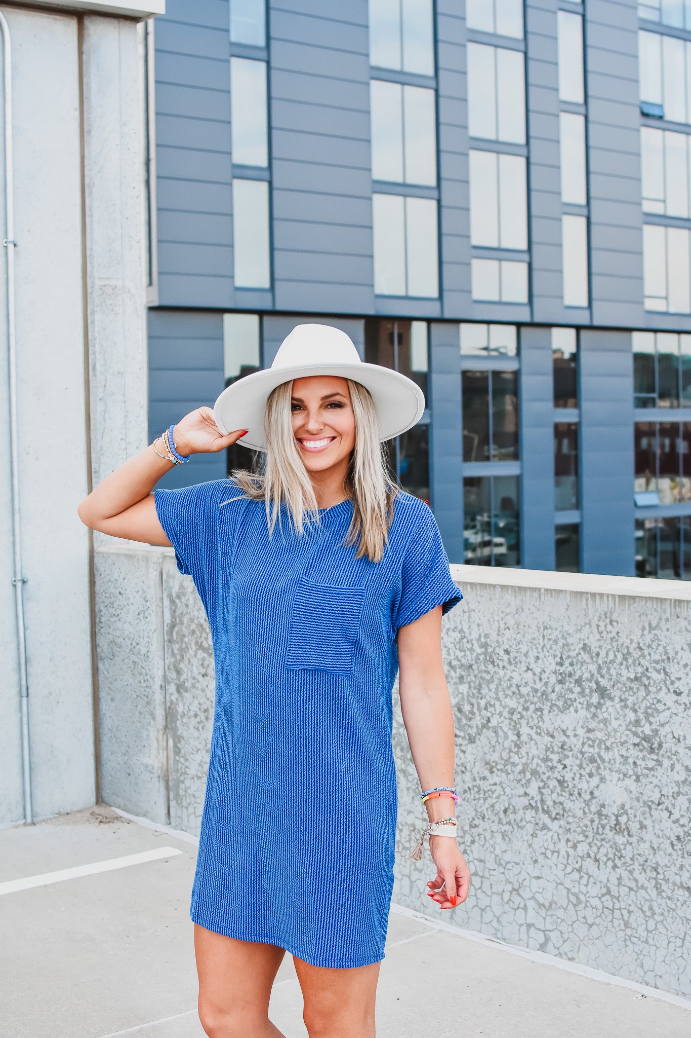 Kasie Tee Shirt Dress in Royal Blue