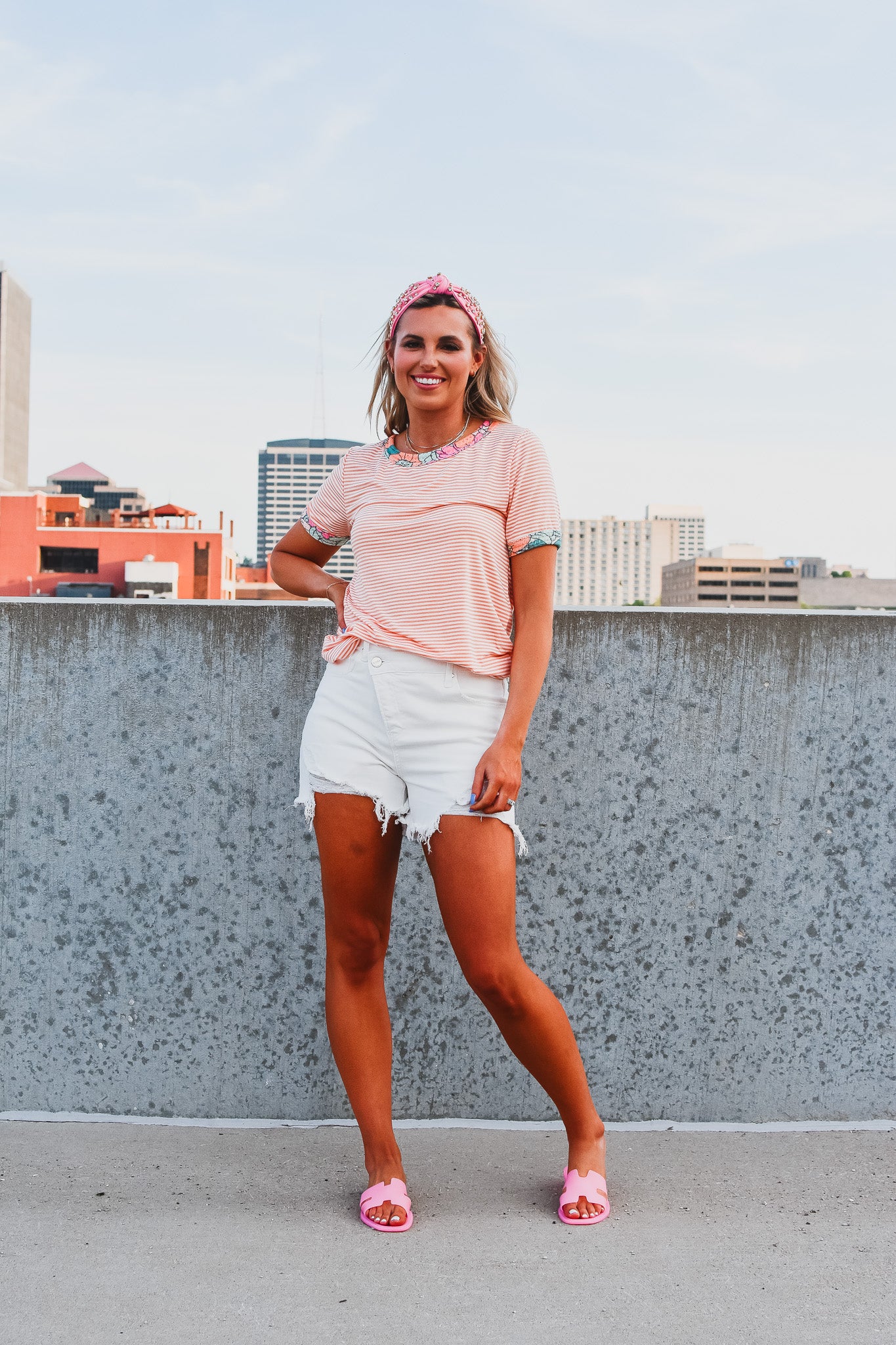 Kristina White Denim Shorts