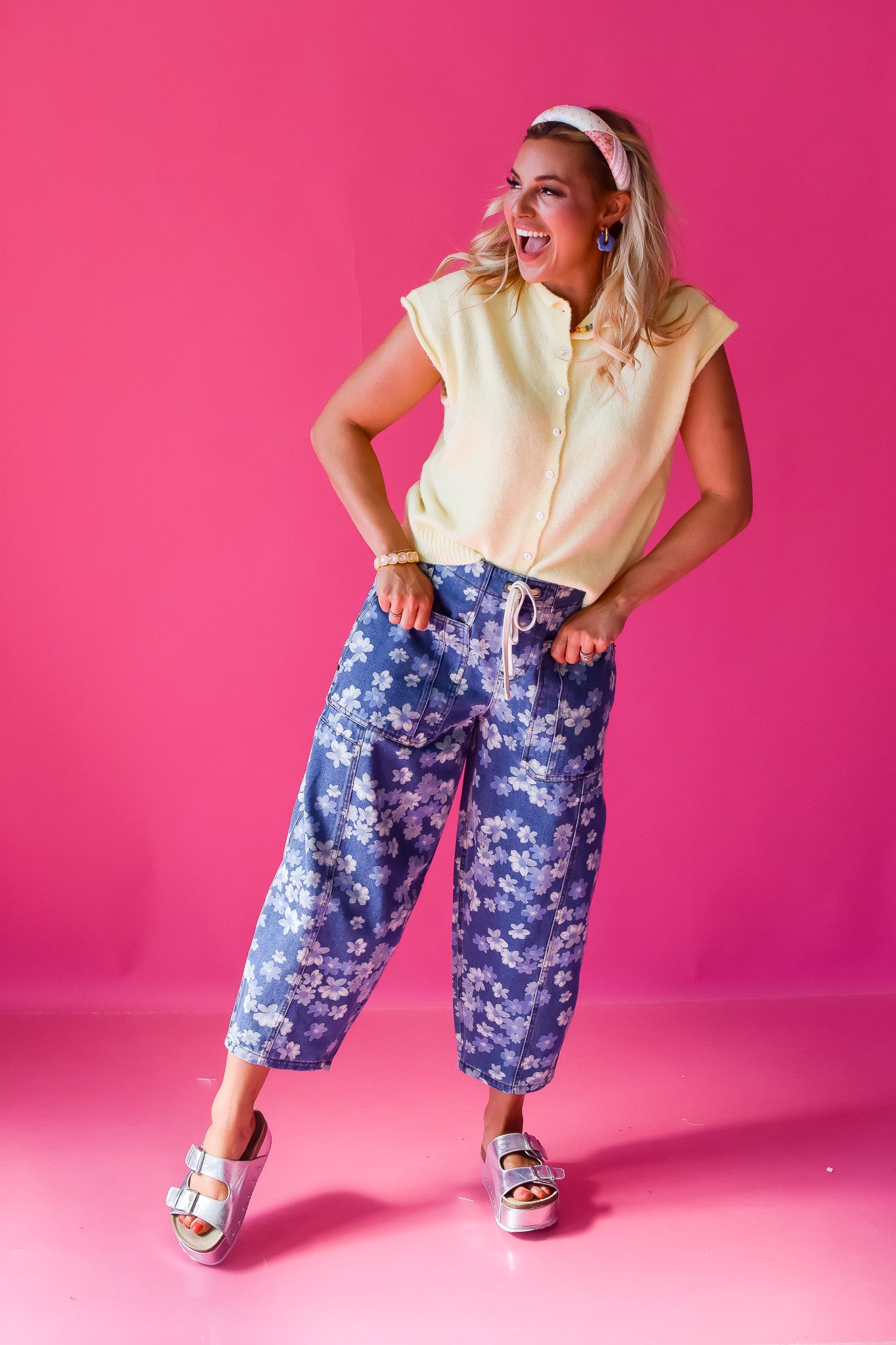 Candace Floral Barrel Jeans