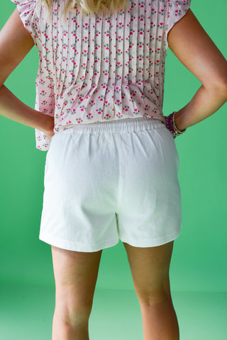 Erica White Denim Pull On Shorts