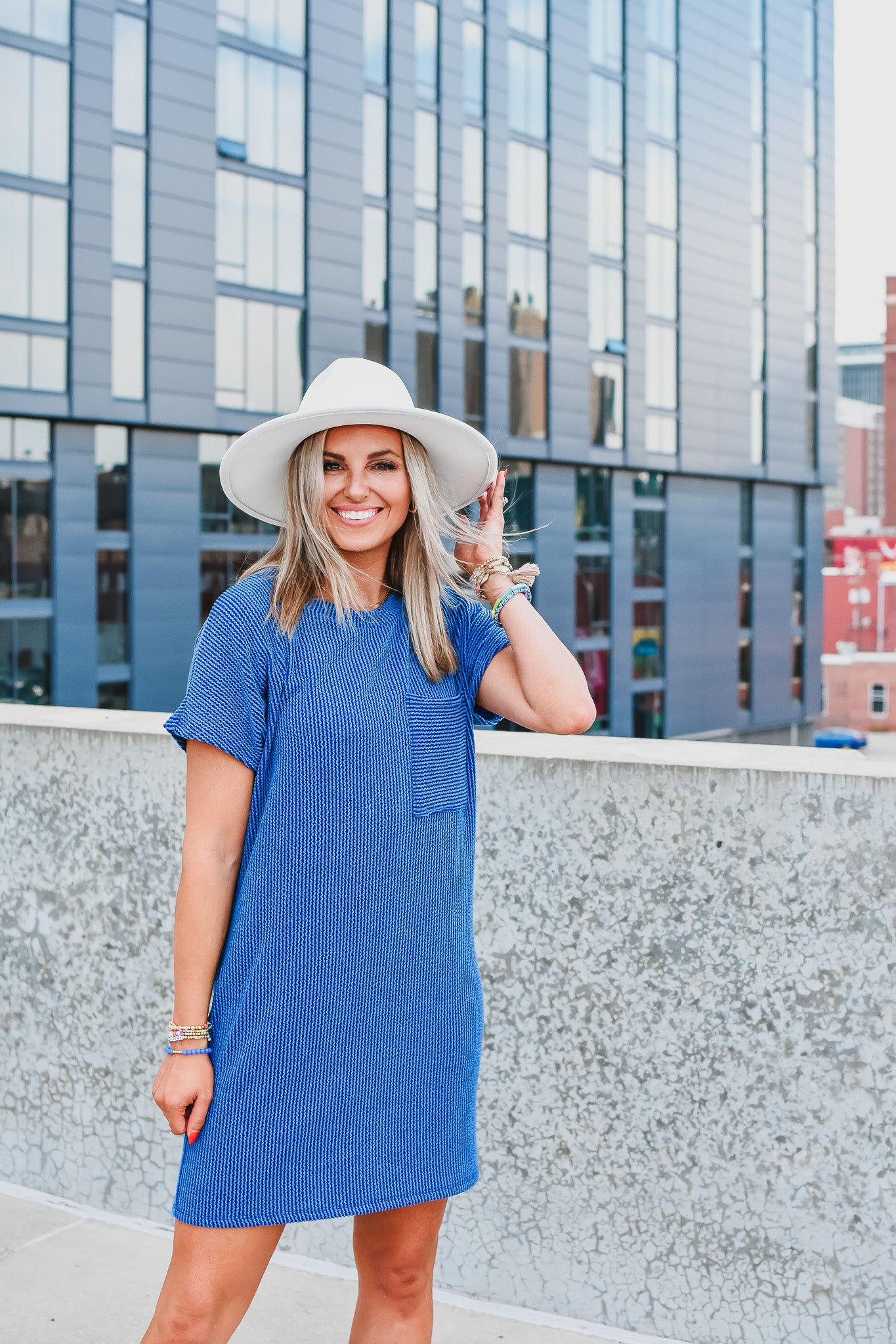 Kasie Tee Shirt Dress in Royal Blue