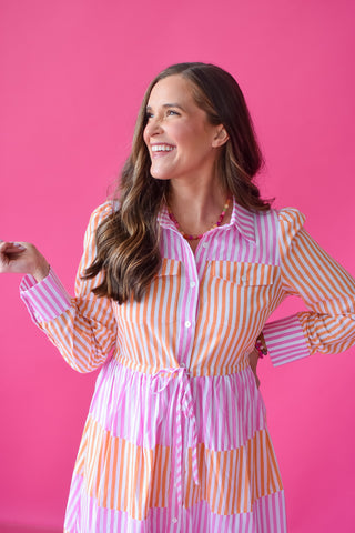 Lisbeth Striped Midi Dress
