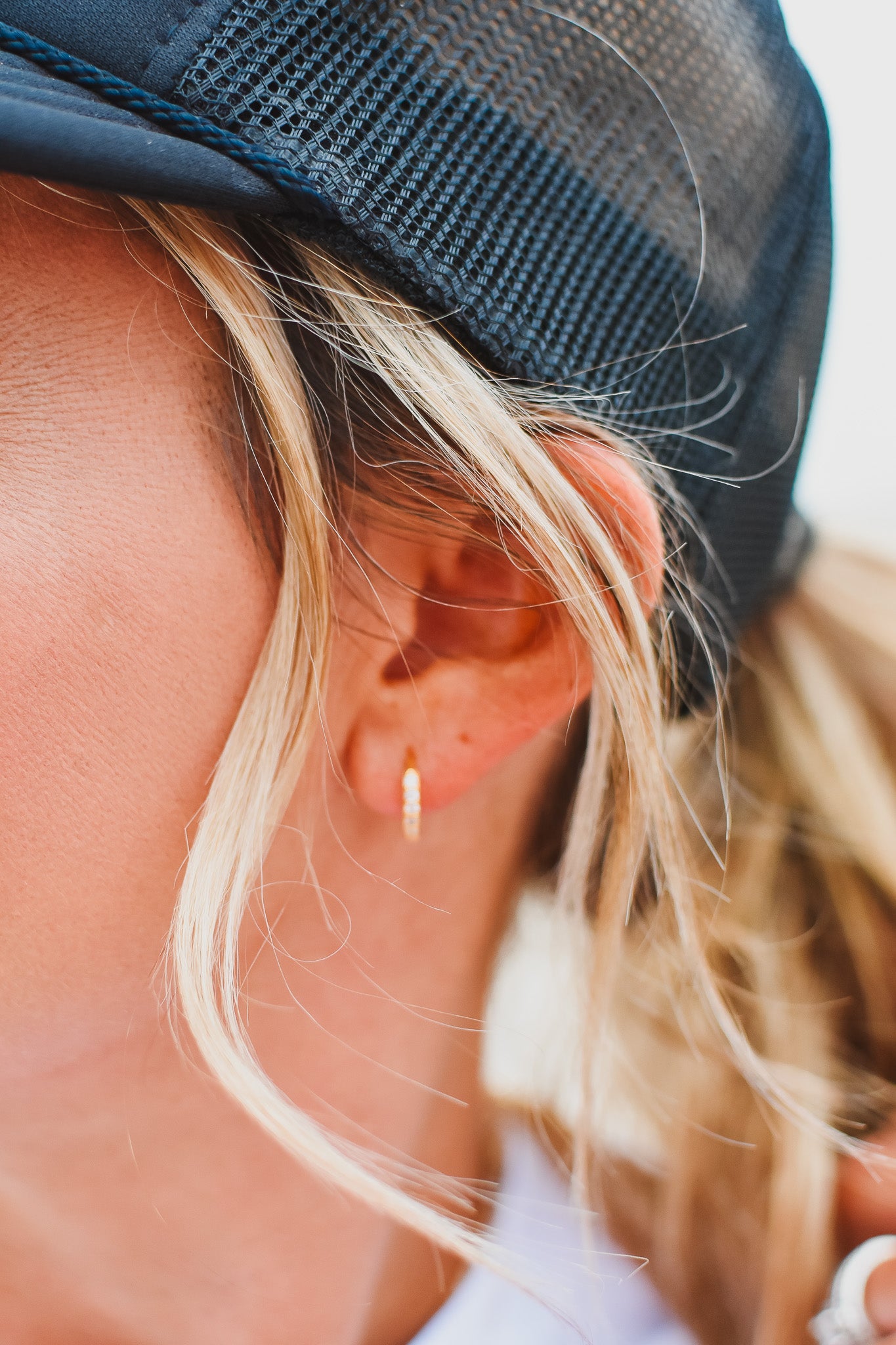 Mini Pave Huggie Earrings