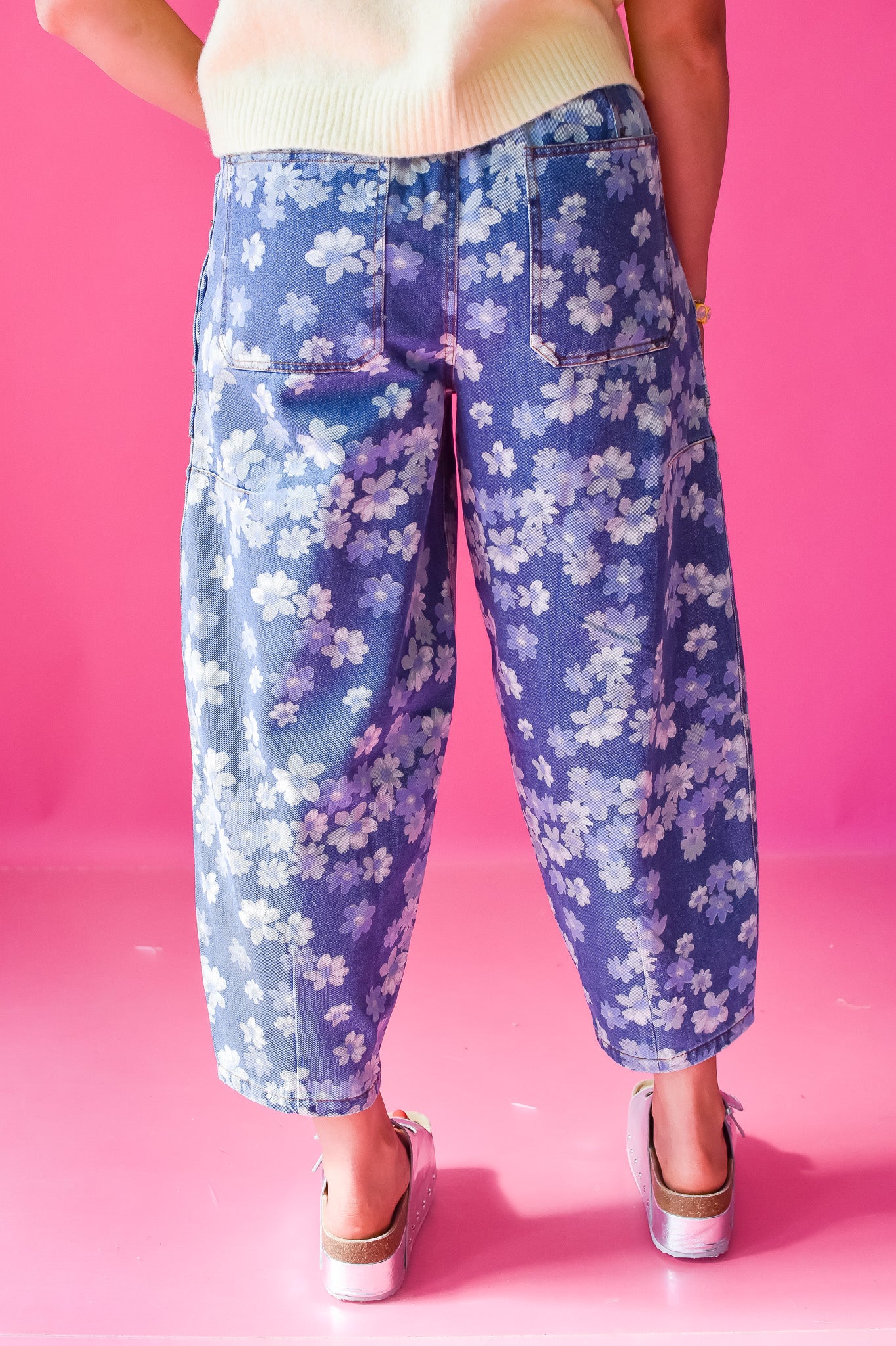 Candace Floral Barrel Jeans