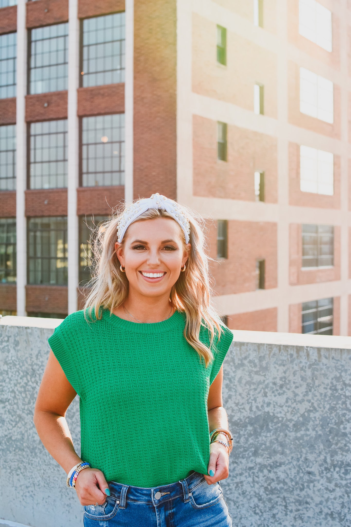Charlee Sweater Vest in Kelly Green
