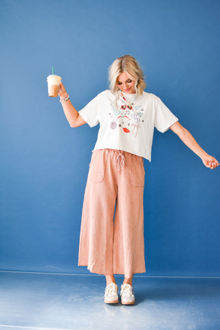 Frances Wide Leg Pants in Red Bean