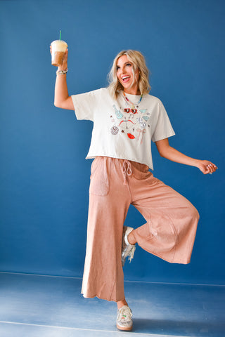 Frances Wide Leg Pants in Red Bean