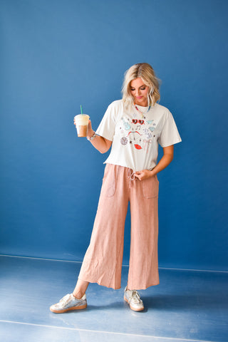 Frances Wide Leg Pants in Red Bean