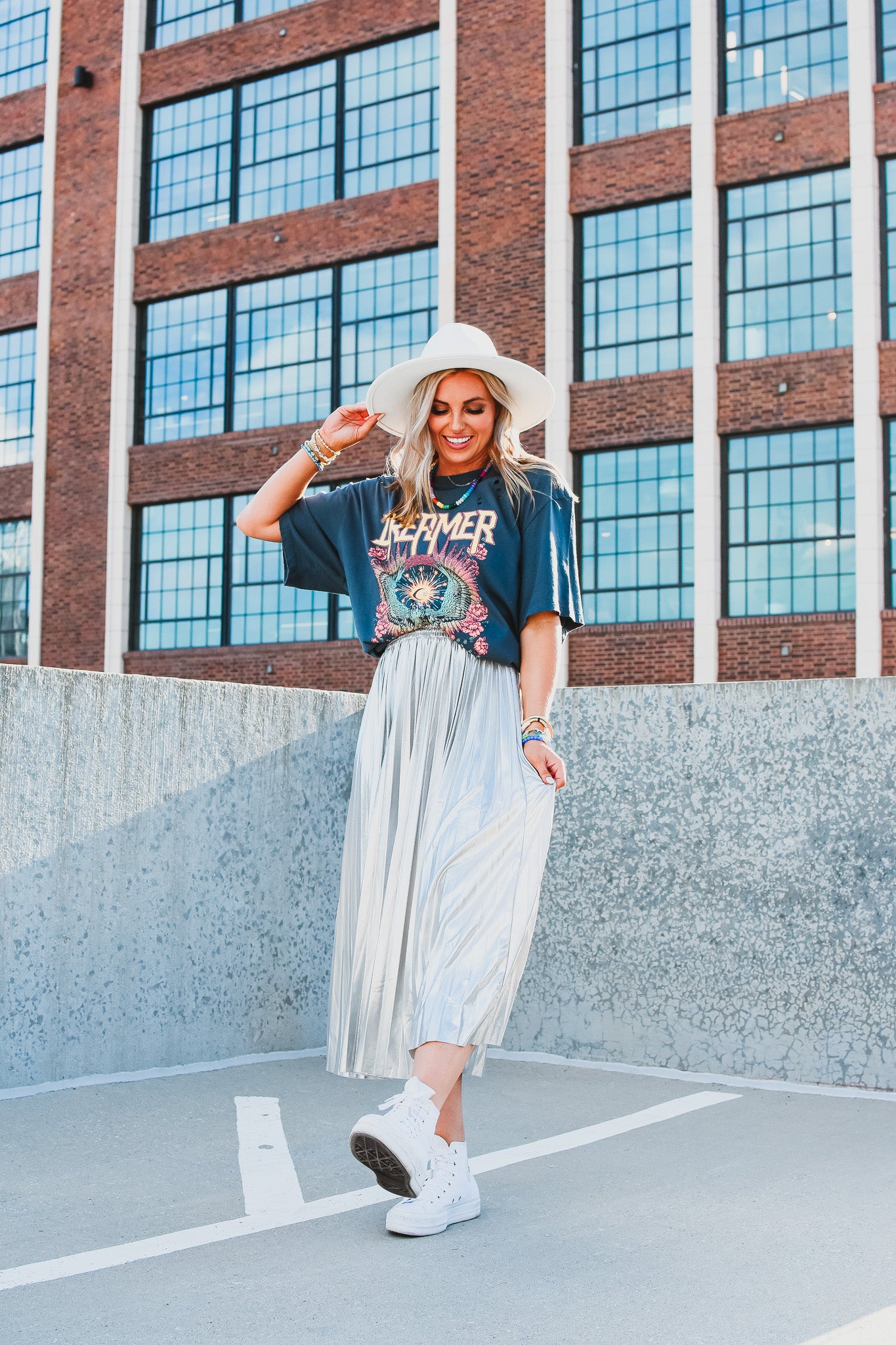 Monroe Metallic Midi Skirt