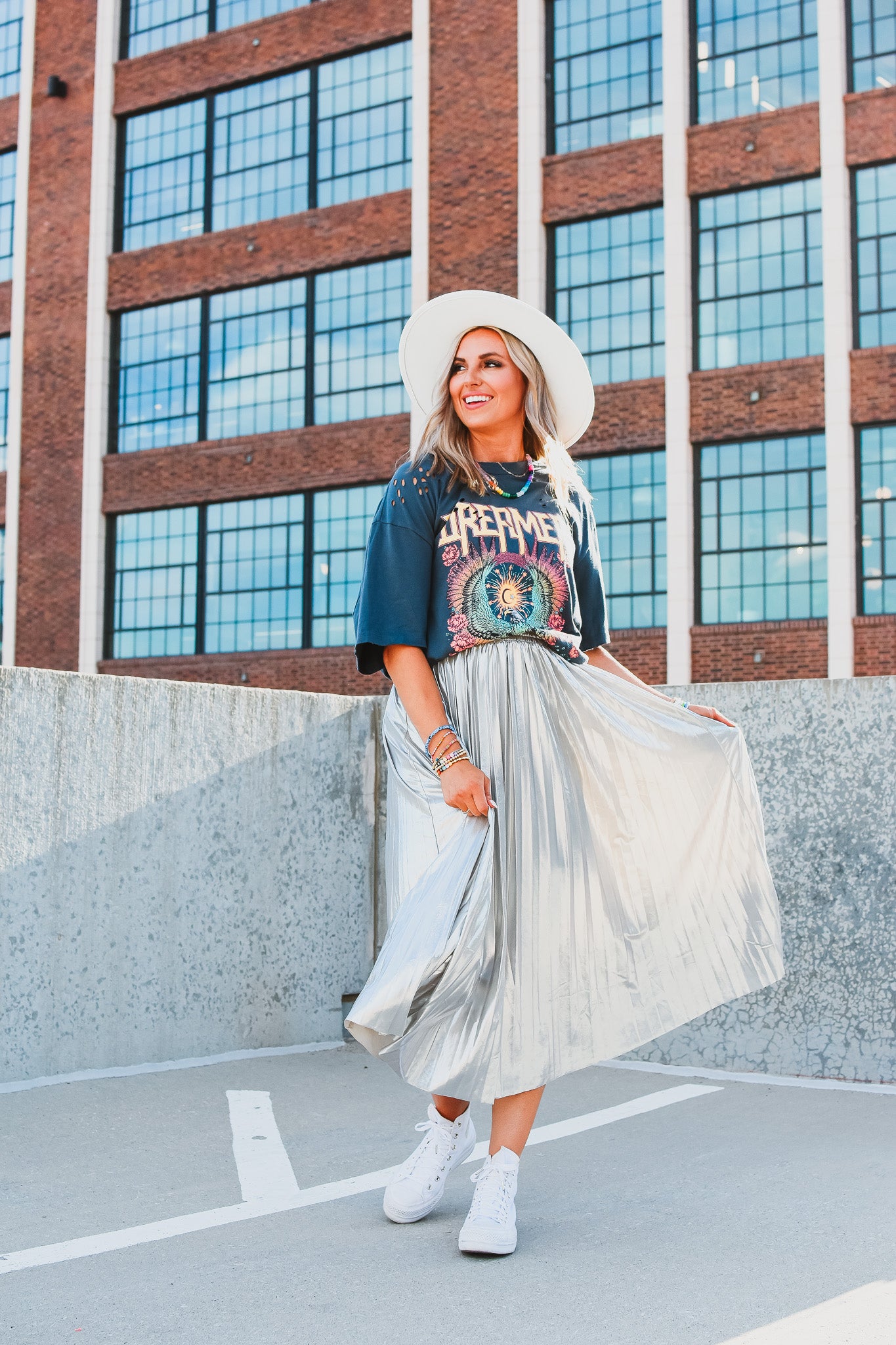 Monroe Metallic Midi Skirt