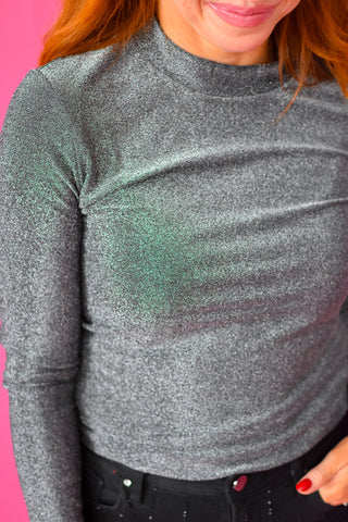 Hollyn Metallic Mesh Top