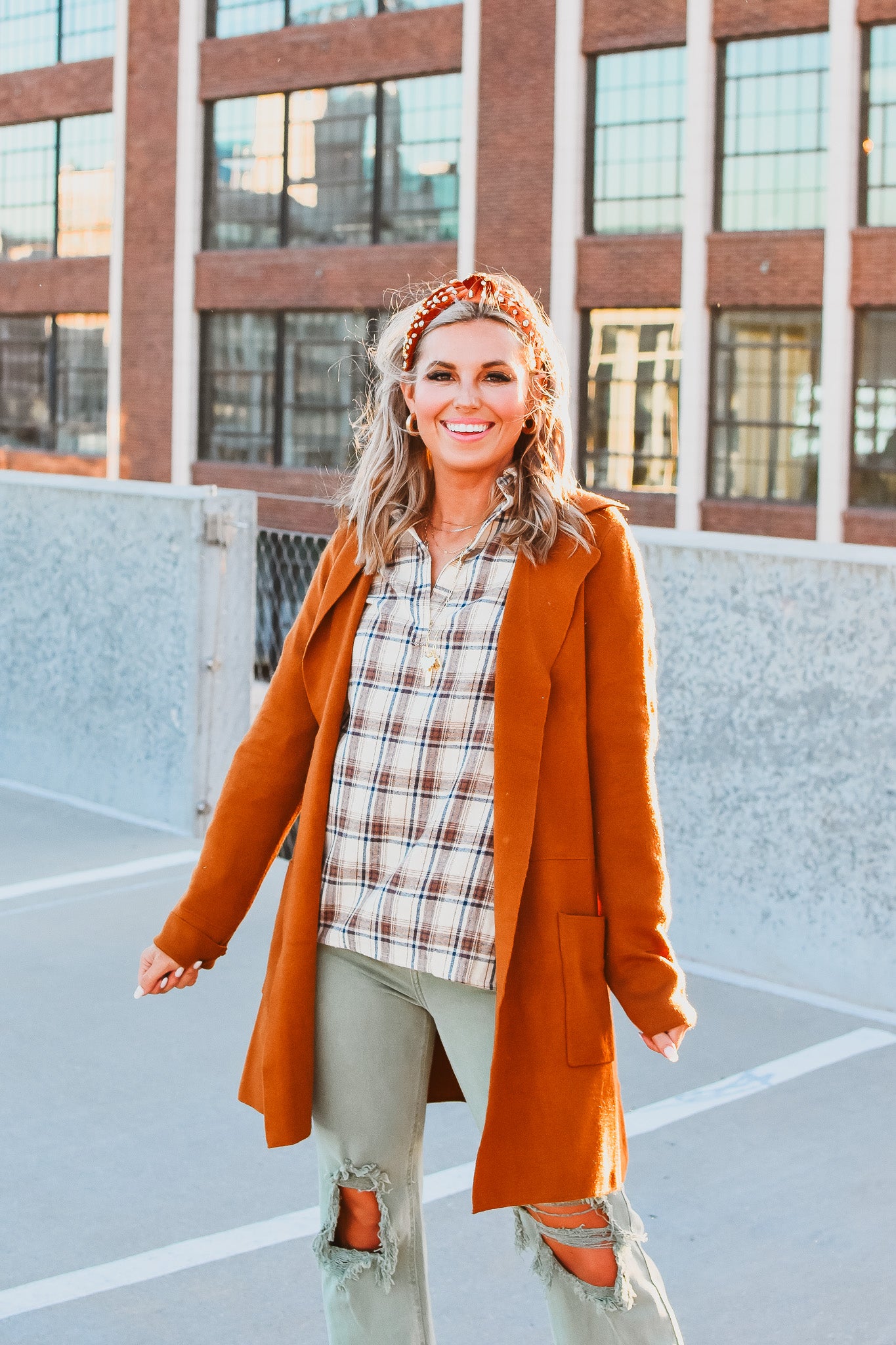 Cindy Long Cardigan in Camel