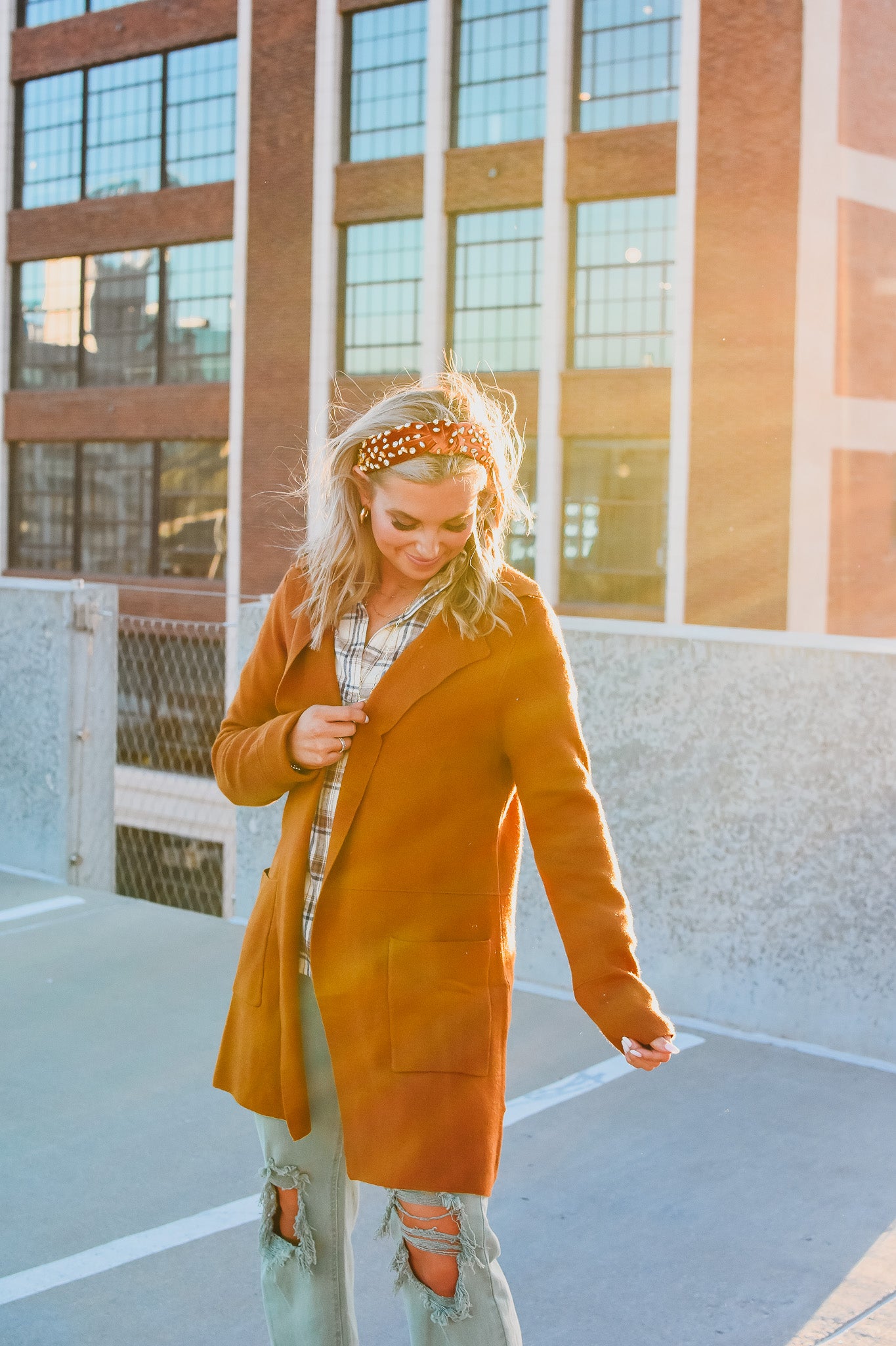Cindy Long Cardigan in Camel