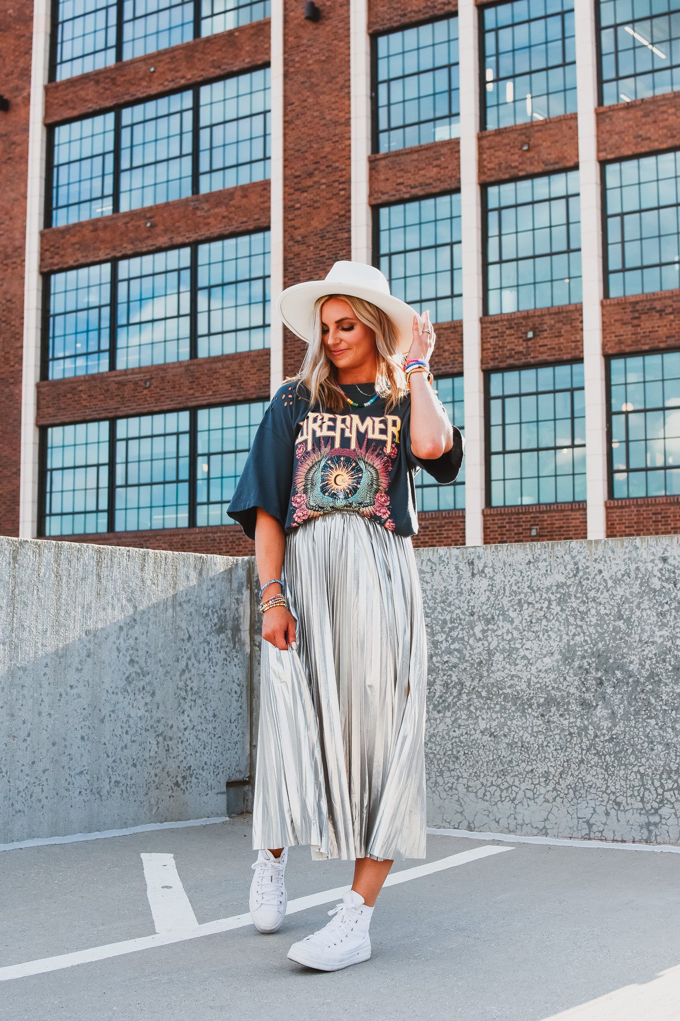 Monroe Metallic Midi Skirt