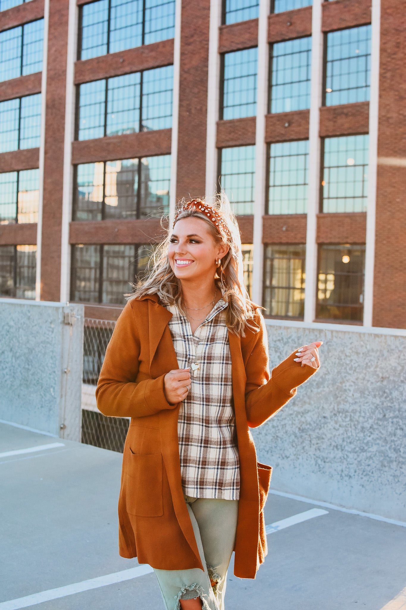 Cindy Long Cardigan in Camel