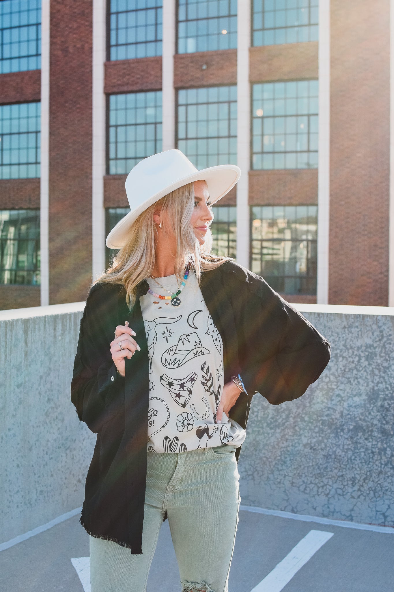Delilah Button Down Shirt in Black