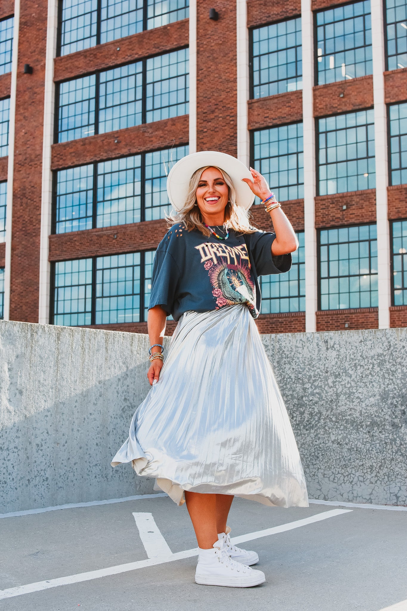 Monroe Metallic Midi Skirt