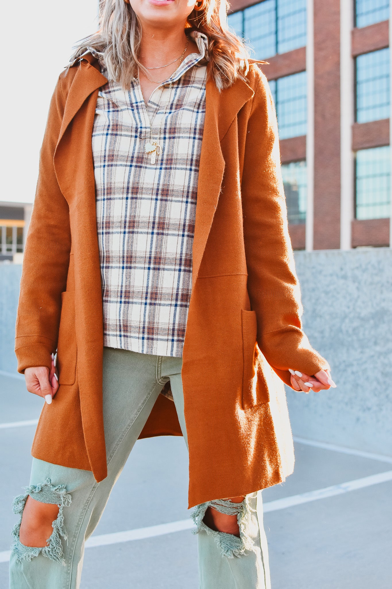 Cindy Long Cardigan in Camel