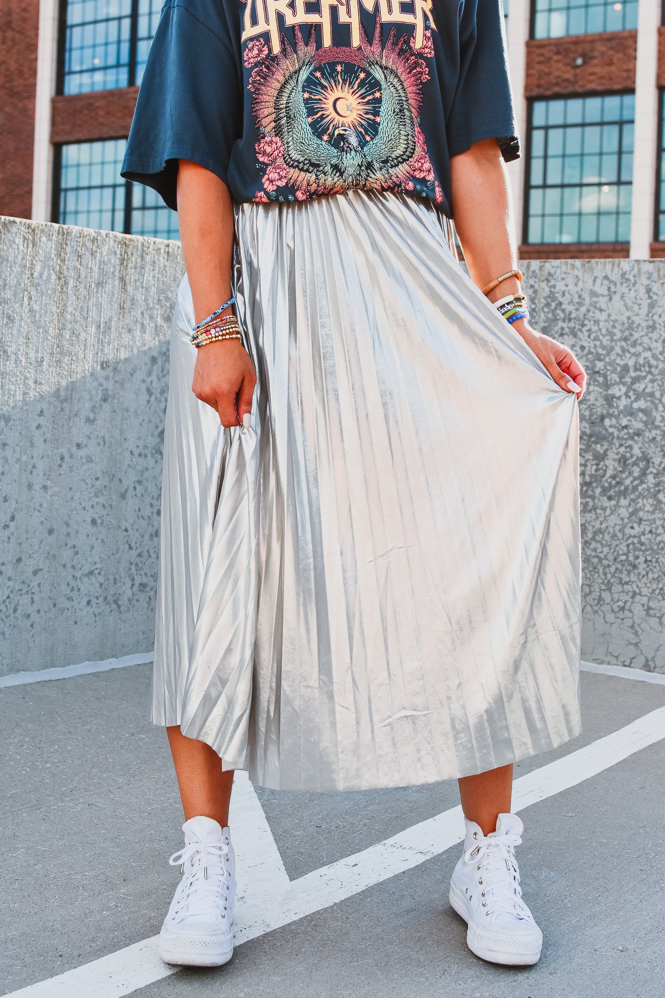 Monroe Metallic Midi Skirt