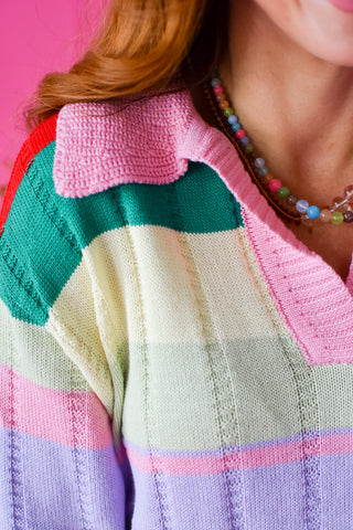 Kelsie Multi Colored Stripe Sweater