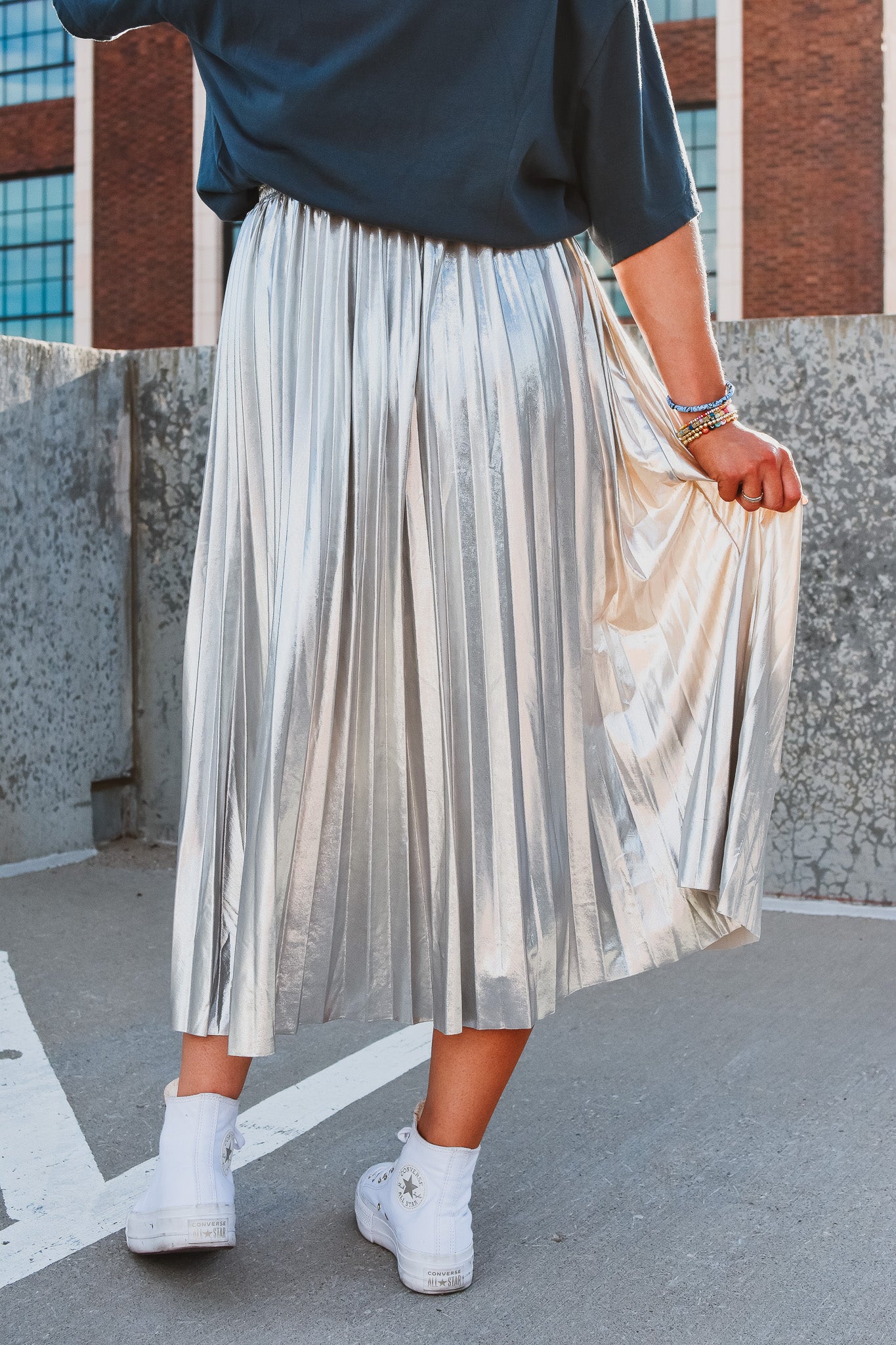 Monroe Metallic Midi Skirt