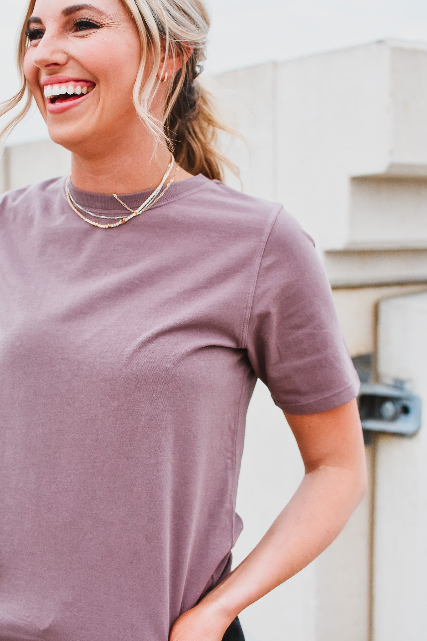 Kate Classic Boxy Fit Tee in Mocha