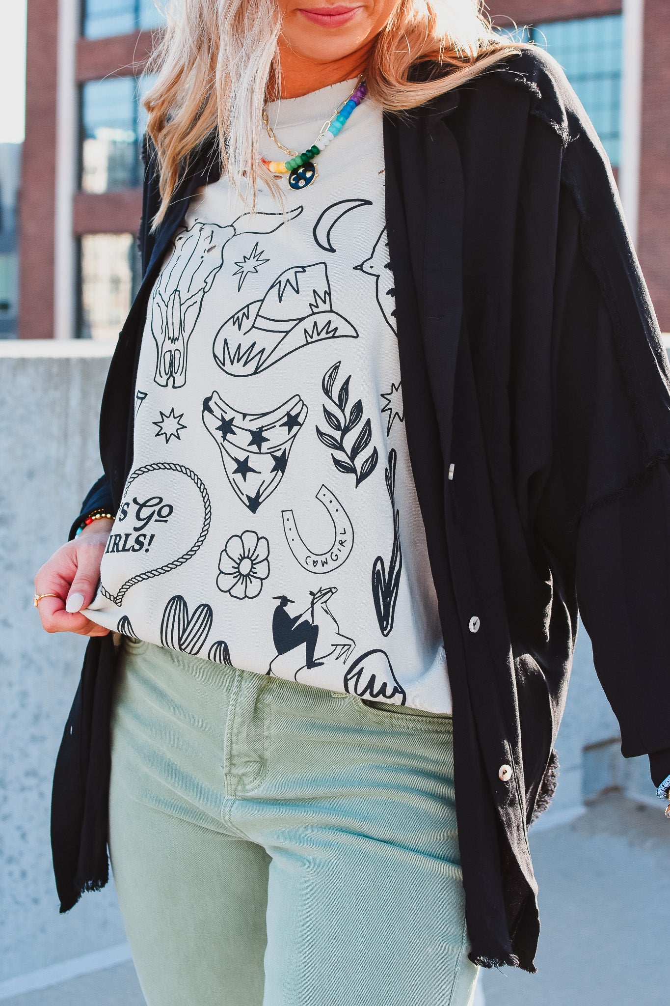 Delilah Button Down Shirt in Black