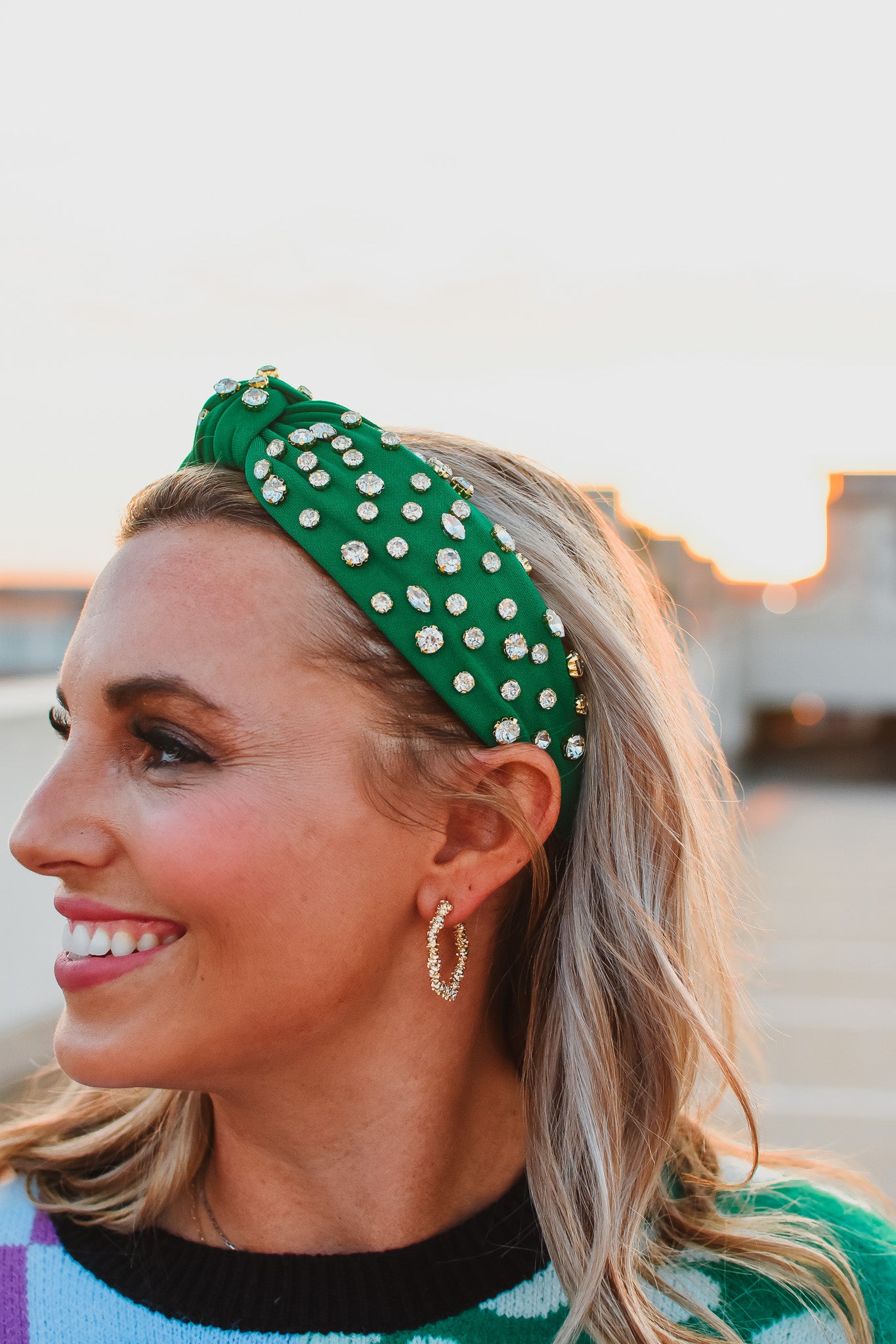 Green Rhinestone Headband