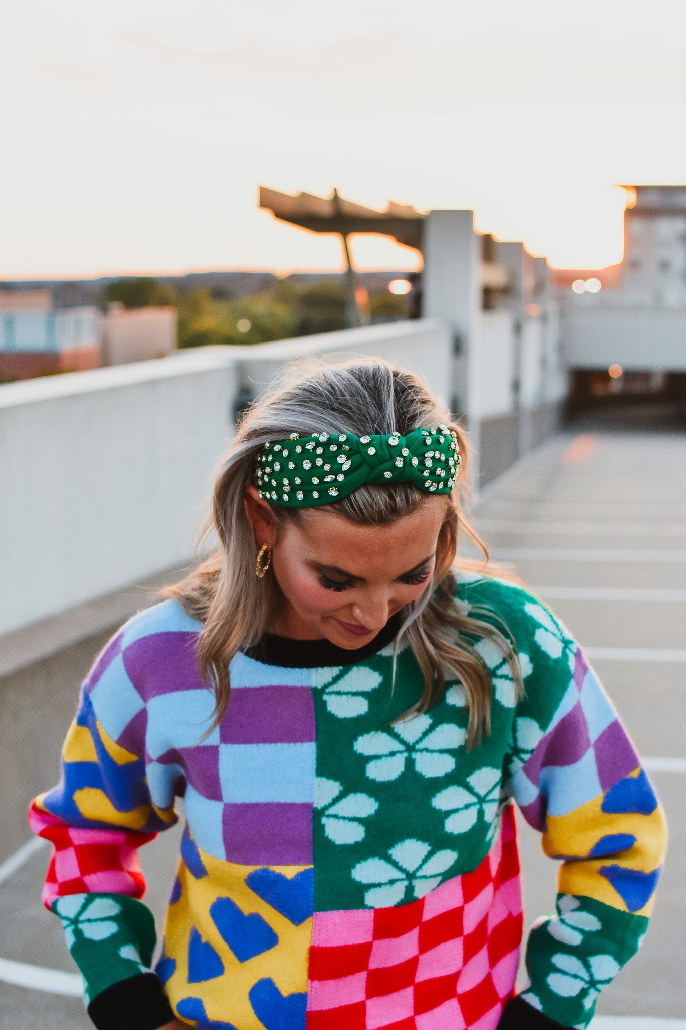 Green Rhinestone Headband