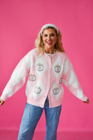 Pink Ornament Cardigan