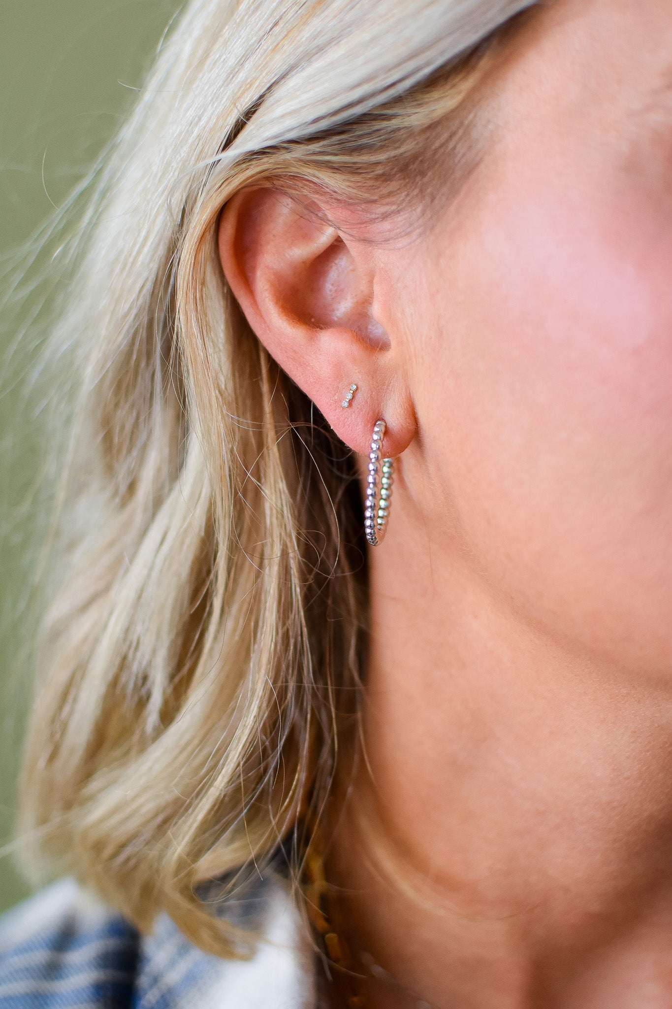 Silver Chloe Hoops - M