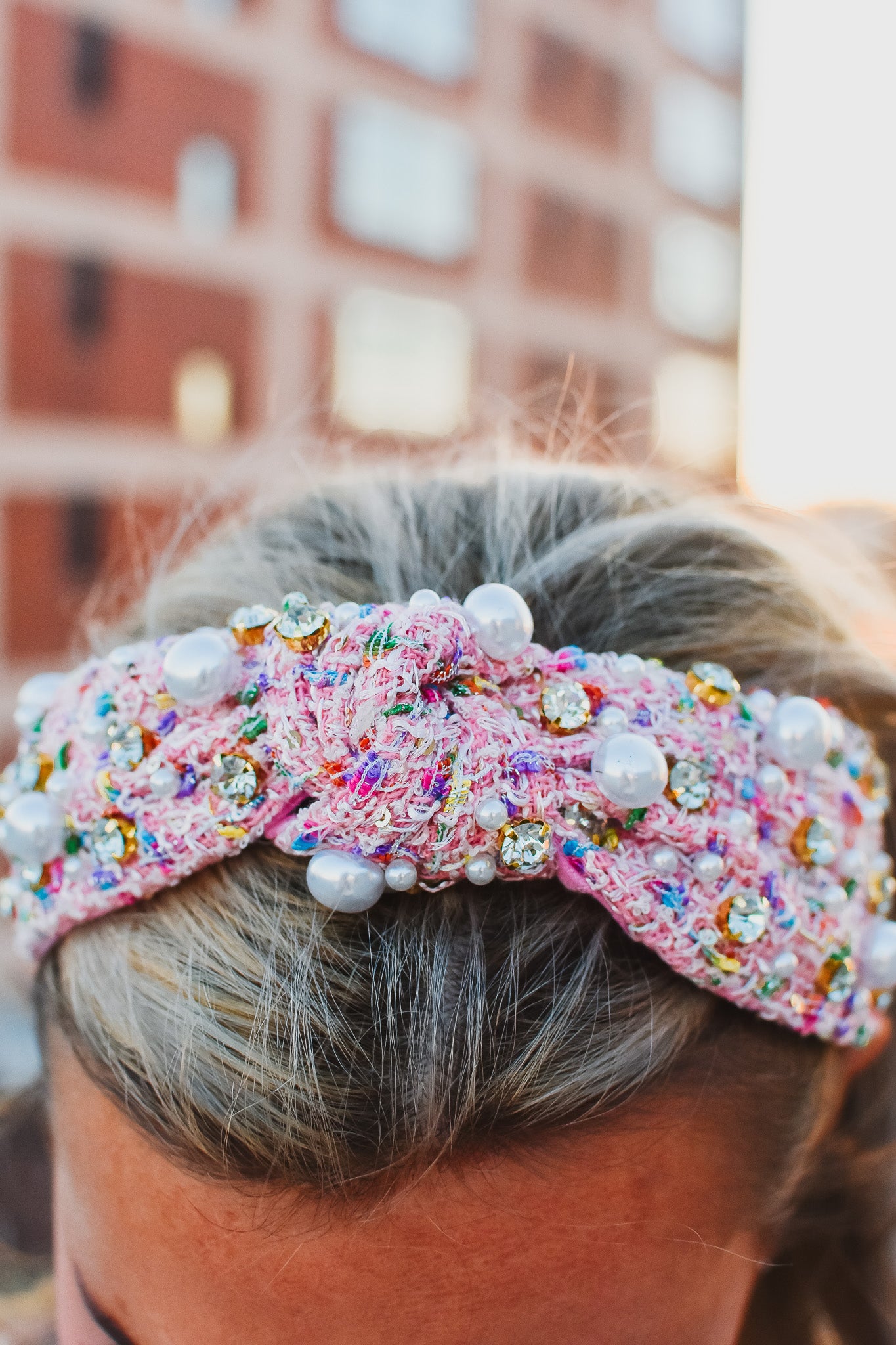 Pink Tweed Headband - RESTOCK