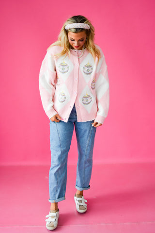 Pink Ornament Cardigan