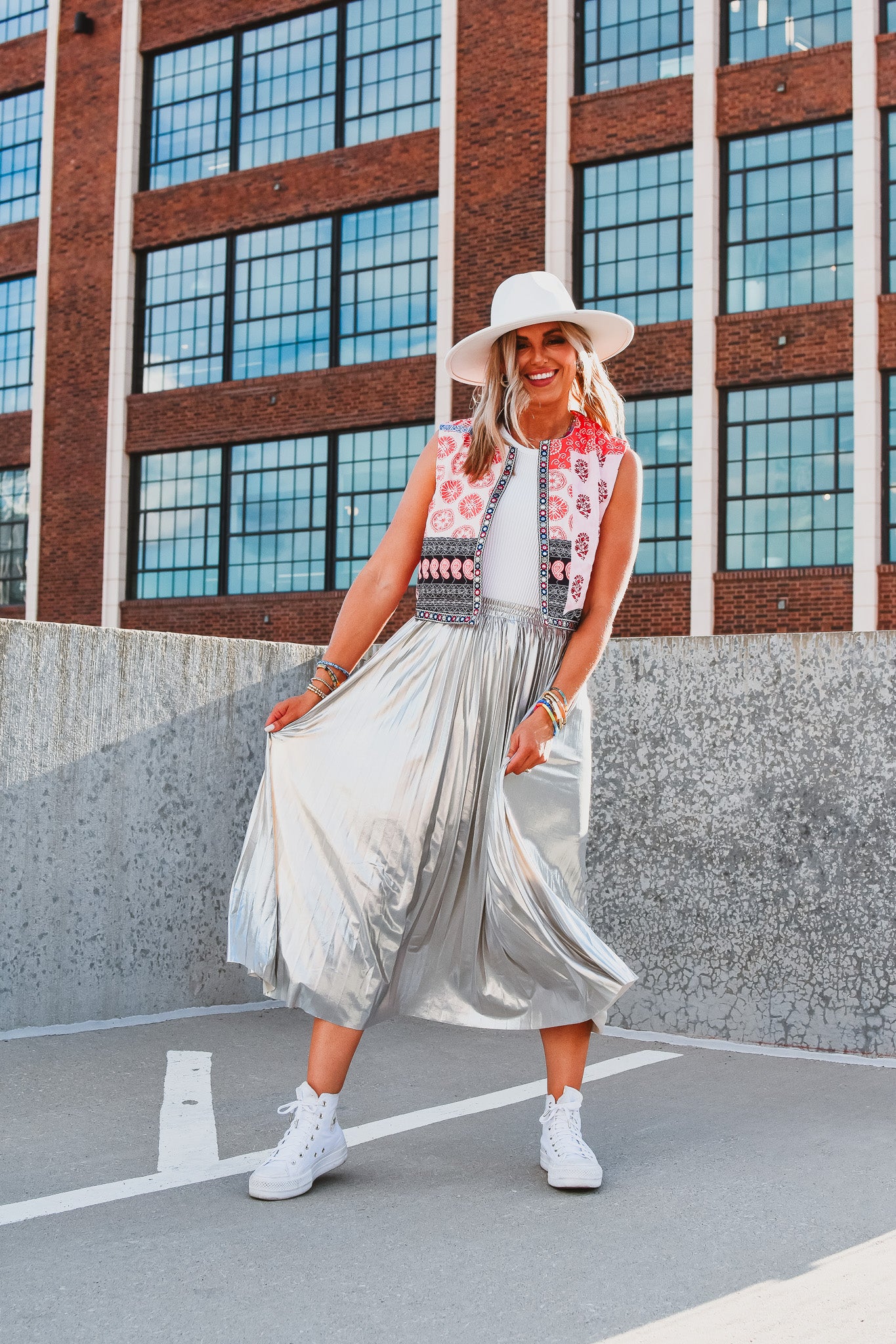 Monroe Metallic Midi Skirt
