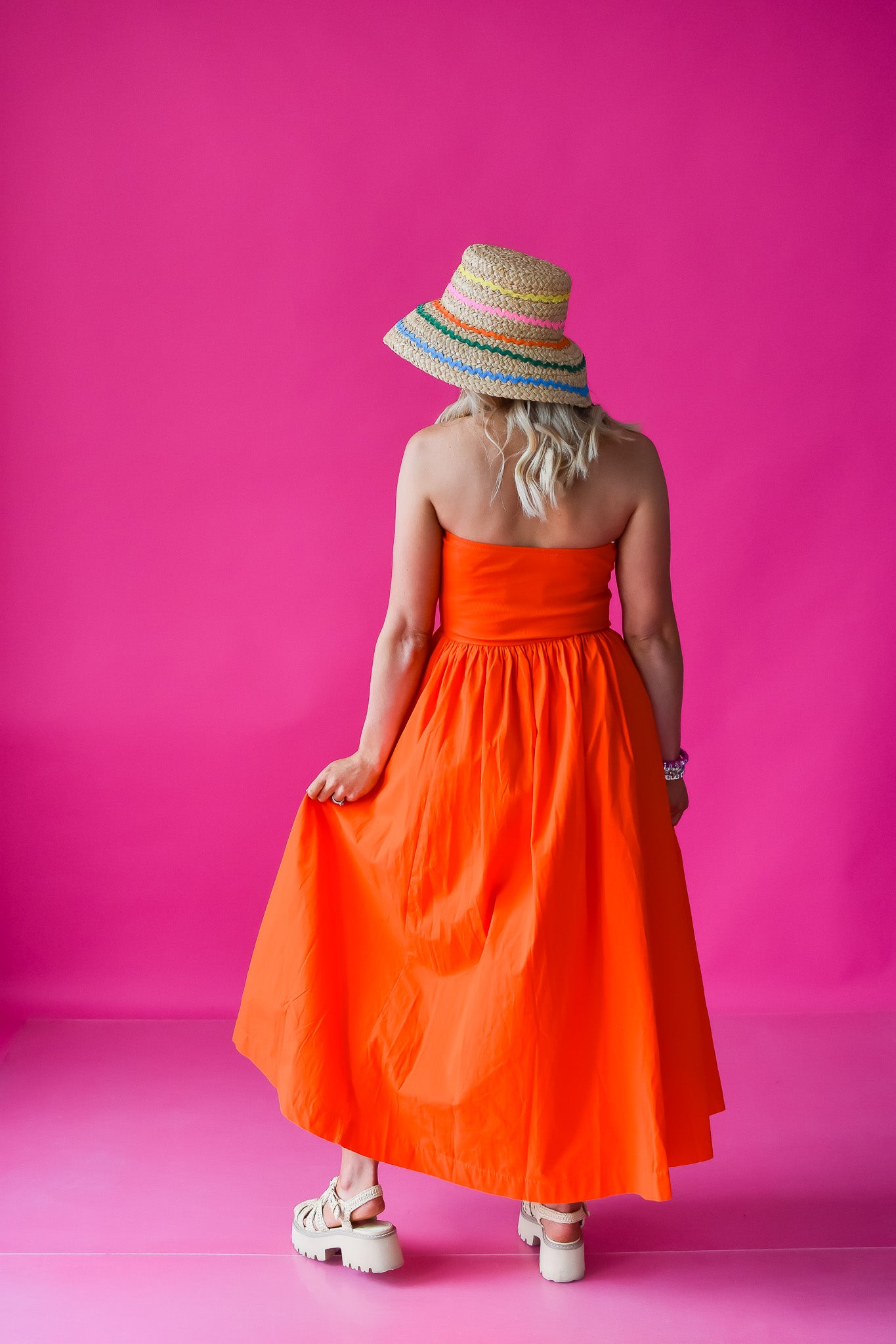 Beatrix Tube Top Maxi Dress in Tomato